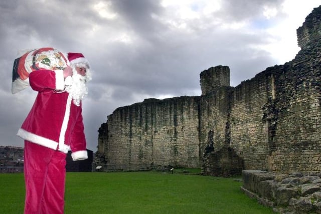 Santa visited Conisbrough Castle in 2002.