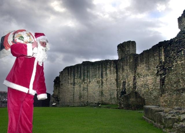 Santa visited Conisbrough Castle in 2002.