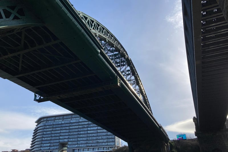 It's an icon of our city, but how often do you see it from this spot? The pathway under the structure takes walkers under the road bridge, as well as its railway neighbour, which was built in 1879.
