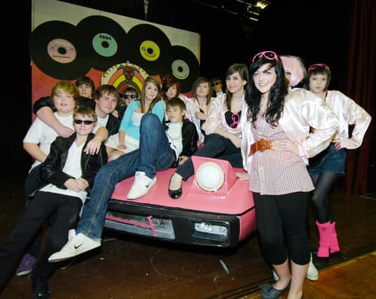 Y8 and Y9 pupils of Ecclesfield School in costume for their production of Grease, March 2009.