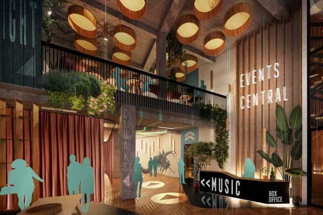 A look inside Events Central, Sheffield Council's plans for a new cultural hub on Fargate in the city centre using money from the Future High Streets Fund. Credit: HLM Architects