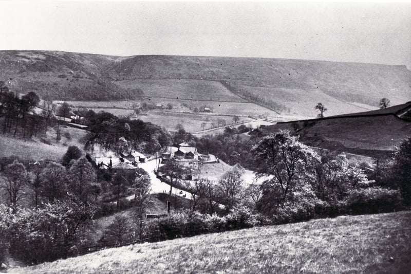 Ashopton from Crook Hill - site of the new viaduct 1939