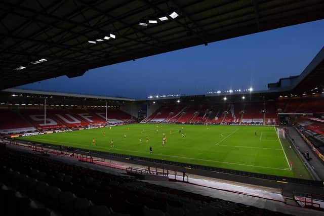 The scene at an empty Bramall Lane during Sheffield United's defeat to Wolves. Photo: Getty Images