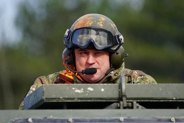 Defence Secretary Ben Wallace during a visit to a British Army military base in the South West, to view Ukrainian soldiers training on Challenger II tanks. PIC: Ben Birchall/PA Wire
