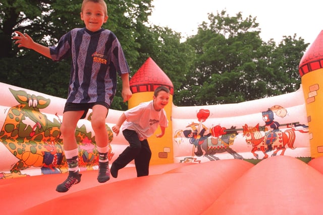 St Lukes Hospice Fair, pictured is Lewis Lee, seven, left and Luke butler eight in 1997