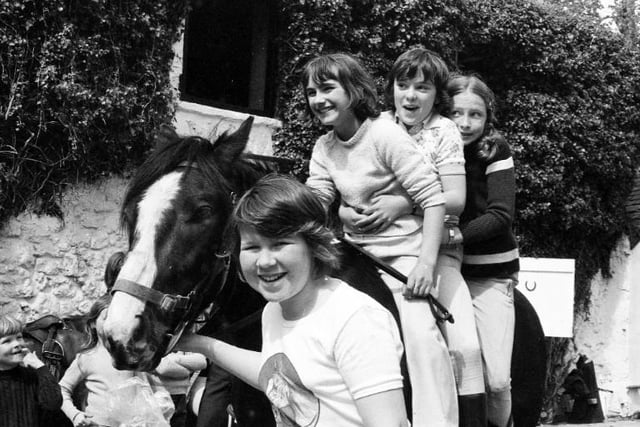 Enjoying the sunshine at Silksworth Riding School in  1976. Are you pictured?