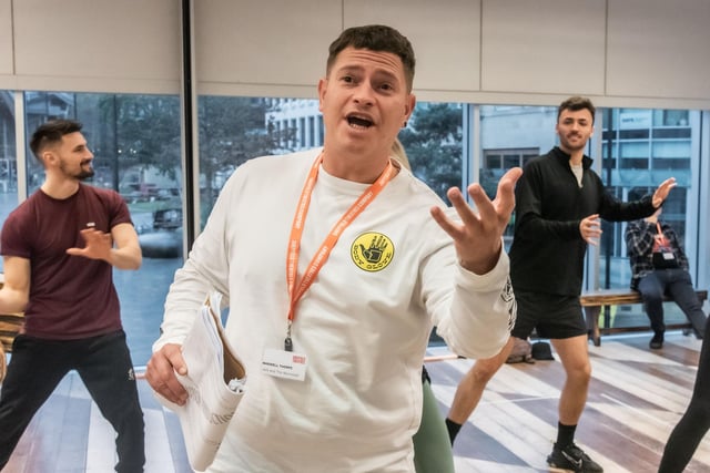 Maxwell Thorpe in rehearsals for Jack and the Beanstalk at the Lyceum Theatre in Sheffield