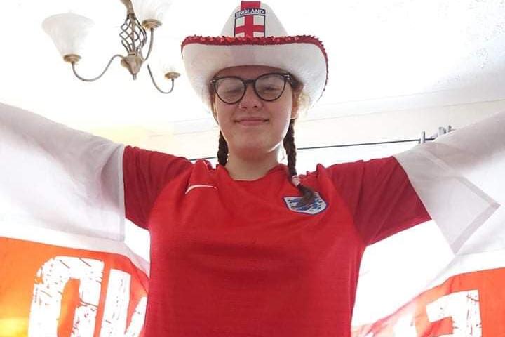 Lakeshia Tyler shows her England colours.