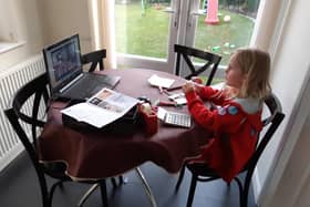 Hannah completing her crafts during one of the virtual meetings