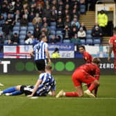 Lee Gregory's goal for Sheffield Wednesday was questioned by MK Dons. (Steve Ellis)