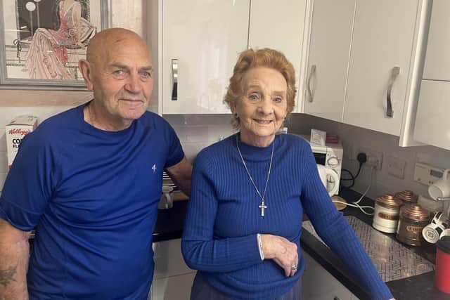 Rita - seen here with husband Arnold - is proud to be the first Arches Housing tenant