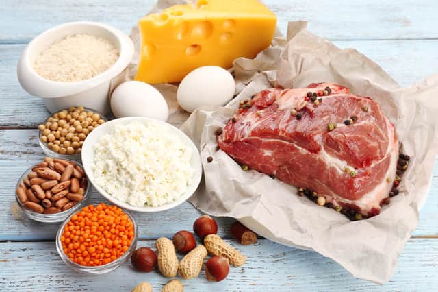 Food high in protein.