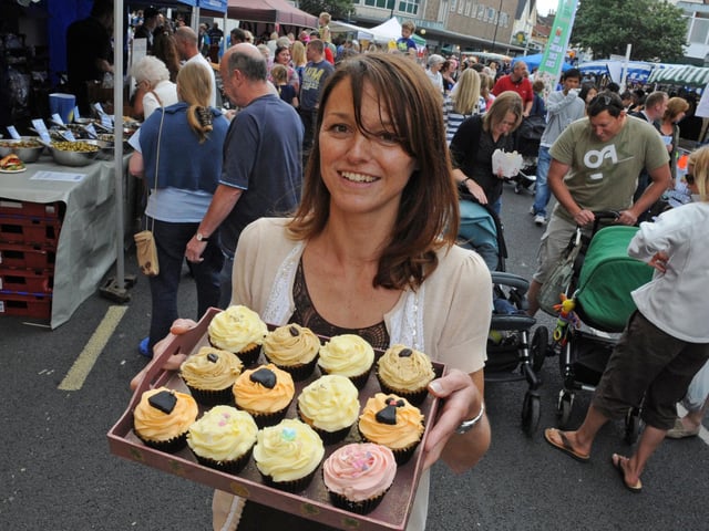 Southsea Food Festival 2010. Gemma Beardsley (33) with some great looking cakes. Picture: Malcolm Wells 101897-0097