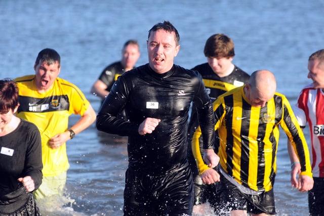 The St Clare's Hospice Boxing Day Dip at Sandhaven Beach in 2012.
