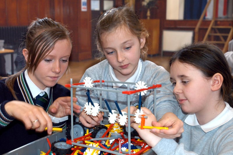 St Anthony's student Vanessa Beales was pictured in 2007 showing pupils from feeder schools how to tackle a building design. Also in the photo is Hannah Mather and Elle Thubron from St Patrick's School.