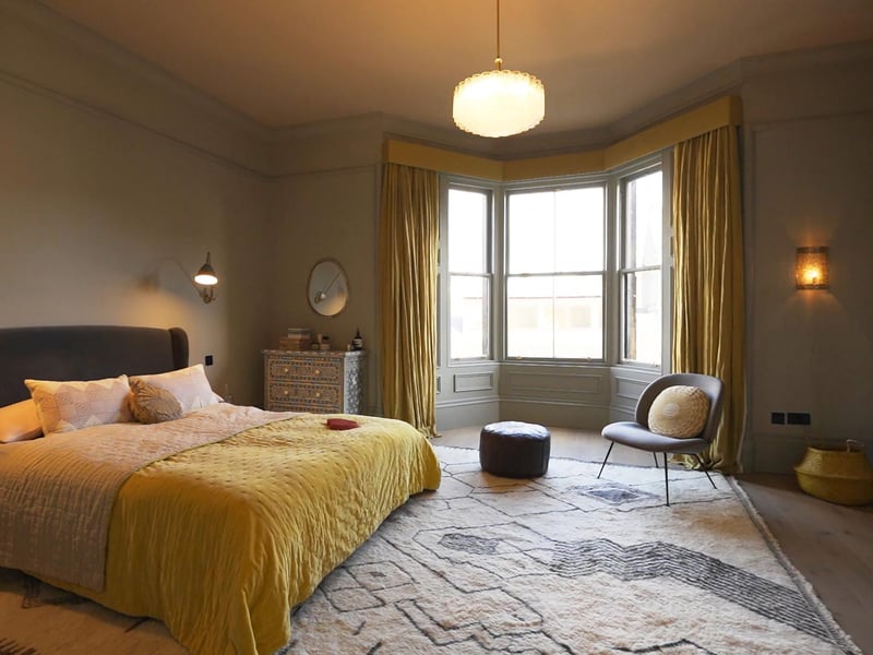 One of the bedrooms in the impressive West End Townhouse.