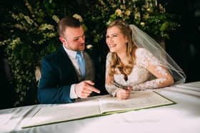 Sheffield pair Owen Jenkins and Michelle Walder on Married At First Sight UK. Picture: Channel 4