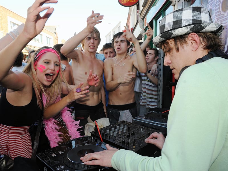 DJ Matt Handy raves it up at Love Albert Road Day in 2009. Picture: Paul Jacobs. (093449-47)