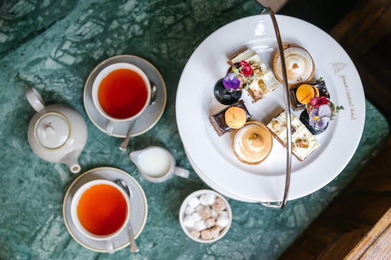 Enjoy pink afternoon tea with optional Bellini for two at Champagne Central, Grand Central Hotel Glasgow. The perfect place to spend some quality time with your mum. 