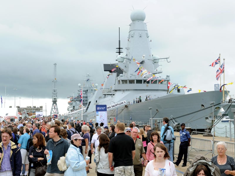 1st July 2010. Navy Days at the Portsmouth Naval Base. Pictured HMS Dauntless and the crowds
Picture: Paul Jacobs 102433-22