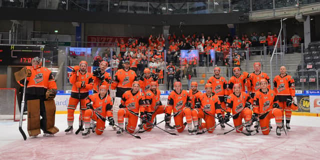 Sheffield Steelers and the traveling fans in Denmark. Picture: Dean Woolley