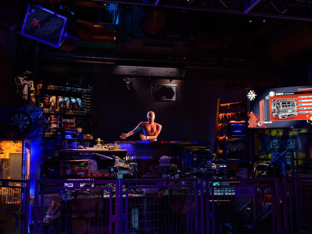A view of WEB SLINGERS: A Spider-Man Adventure in Avengers Campus. Picture: Christian Thompson/Disneyland Resort via Getty Images