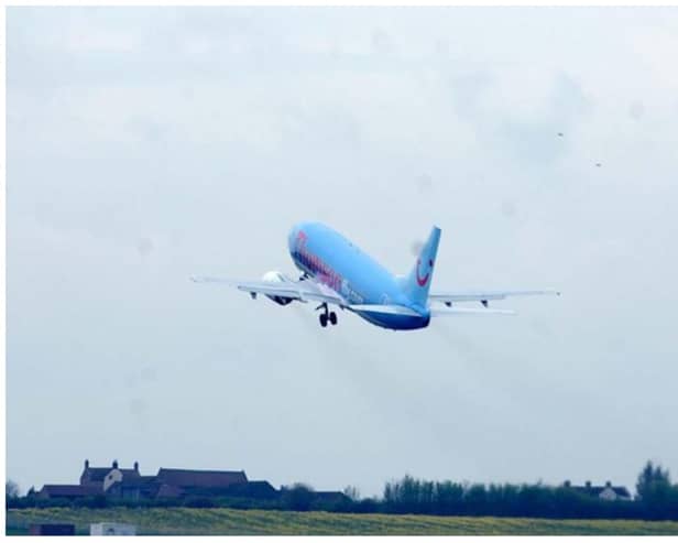 The first flight takes off from Doncaster Airport in April 2005.