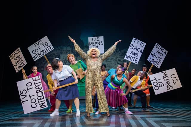 Brenda Edwards, centre, and the cast of Hairspray