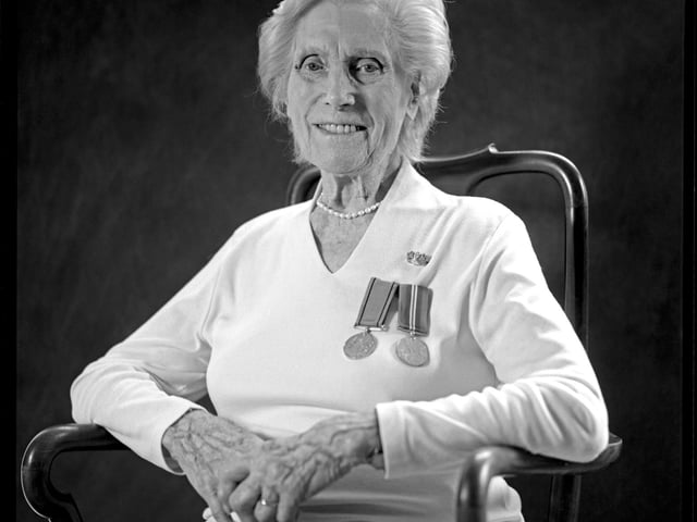Marjorie Corbett Lamb who is 99 and served in the Women's Royal Naval Service during the second world war and was stationed across the UK in busy port cities, such as Plymouth and Liverpool.