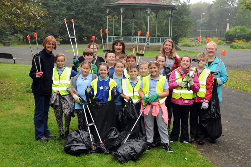 St Peter & Paul RC Primary school youngsters litter pick at West Park as part of a Groundwork environmental project in 2014. Can you spot someone you know?