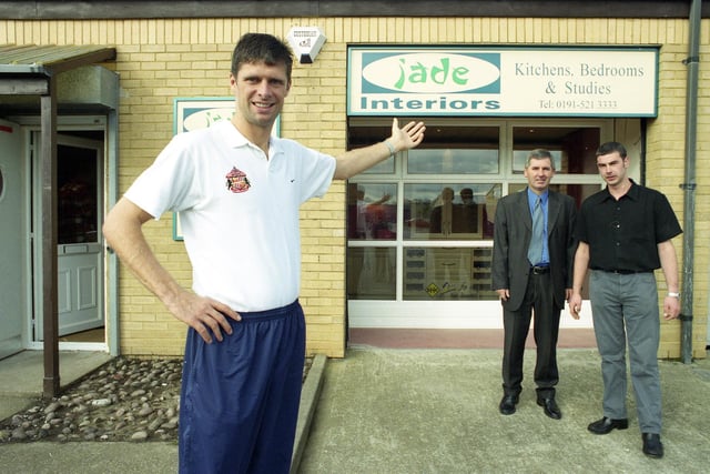 Niall Quinn is pictured opening Jade Interiors in October 2000.