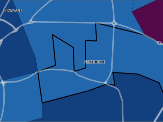 Armthorpe North - down 30.8%