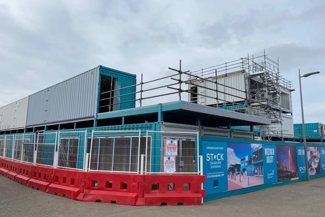 Work was delayed on Stack due to lockdown, but it's hoped the container village will be able to open in summer instead of its intended opening date of spring.