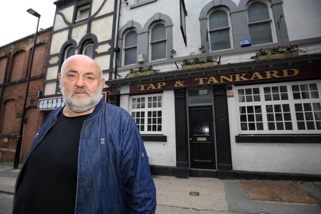 Ron Clayton outside the former Sportsman Inn two years ago before works started on Cambridge Street.