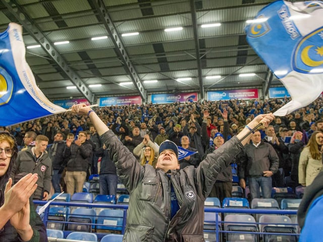This Pompey fans gets into the spirit of thing for the recent visit of Arsenal to Fratton Park.