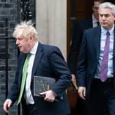 Prime Minister Boris Johnson, pictured here with his chief of staff, Stephen Barclay, is due to address the nation about Russia's invasion of Ukraine (pic: Stefan Rousseau/PA Wire)