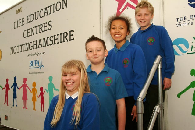 St Augustines School visited by the Life Education Bus which provides a unique drug prevention programme in 2007
Picture: Students Thomas Rix, Ashley West, Charlotte White and Imogen Mellors enjoy the session.