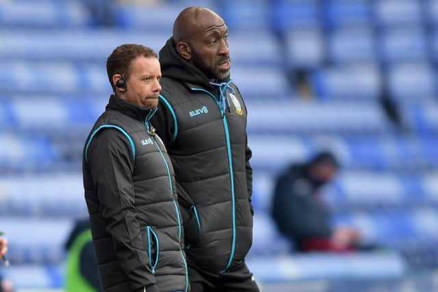 Sheffield Wednesday's Darren Moore and his assistant, Jamie Smith. (Pic Steve Ellis)