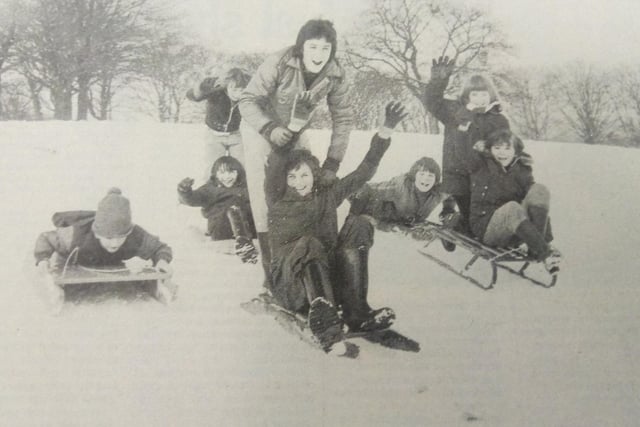 1978 saw heavy snow falls bring Kirkcaldy to a halt, so what else to do but go out and have fun with a sledge!