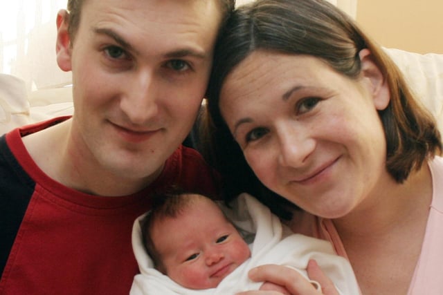 Lee Hopcroft and Louise Turner with baby Matilda Alice Louise who was born on Christmas Day 2006.