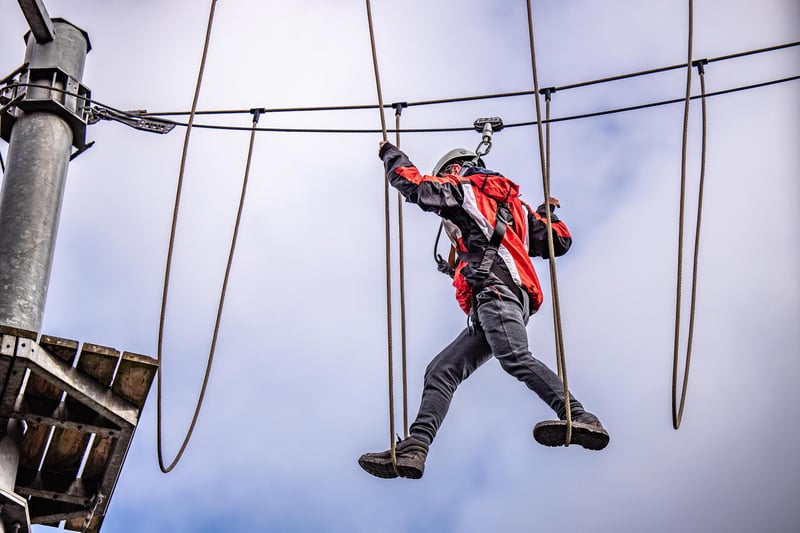 Suitable for ages 10 and up, this activity centre starts visitors on the low ropes course before progressing to heights of 50 feet.  The centre also has a fan descender free-fall, a 90 metre zip line and 30-foot multi-level climbing wall.