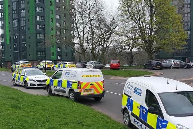 A man was shot dead on the Gleadless Valley estate this morning (Photo: Alastair Ulke)