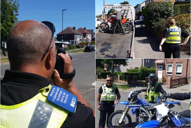 Police officers in Sheffield launched a crackdown on off-road bikers
