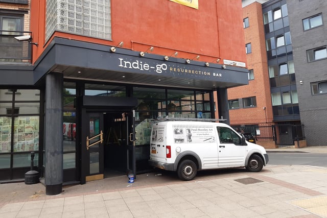 The main entrance of the new Indie Go bar Sheffield, on Eldon Street, formerly home to the Devonshire Cat