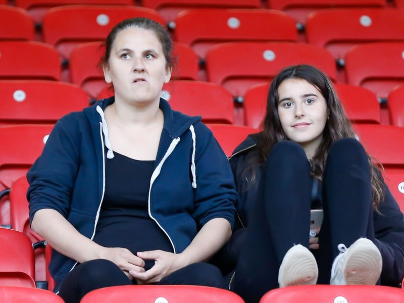 Mansfield fans at the Breyer Group Stadium for the match against Leyton Orient.