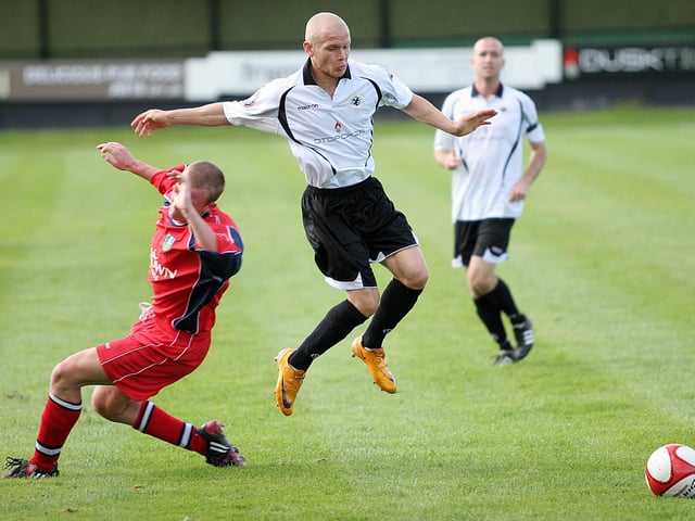 Lindon Meikle in action against Kidsgrove.