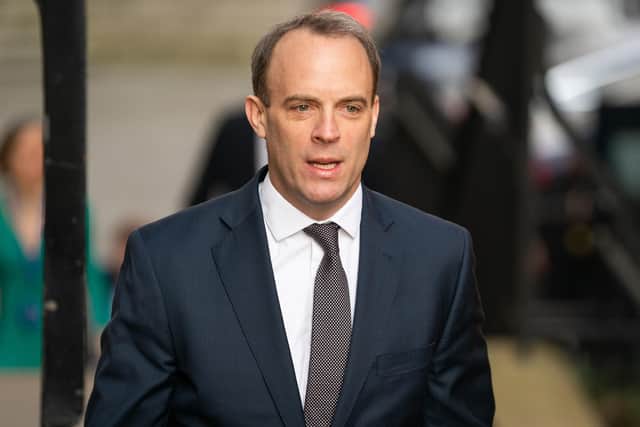 Foreign Secretary Dominic Raab, who is taking charge of the Government's response to the coronavirus crisis after Prime Minister Boris Johnson was admitted to intensive care on Monday. Pic: Aaron Chown/PA Wire.