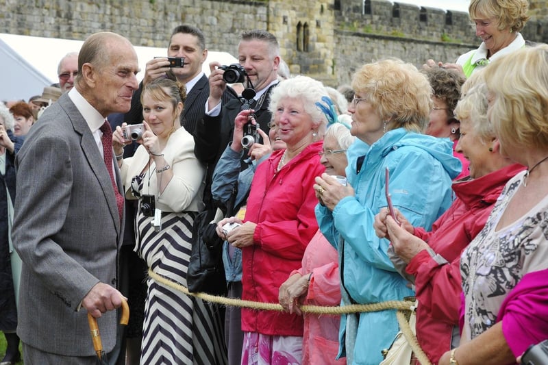 HRH Prince Philip meeting well-wishers at The Alnwick Garden in June 2011. Picture by Jane Coltman