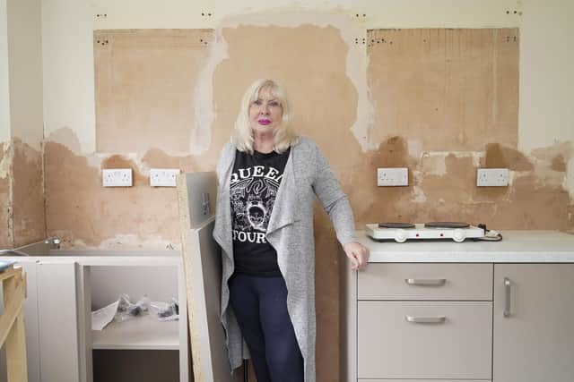 Gail Hawkins from Waterthorpe has been left without a kitchen. Picture Scott Merrylees