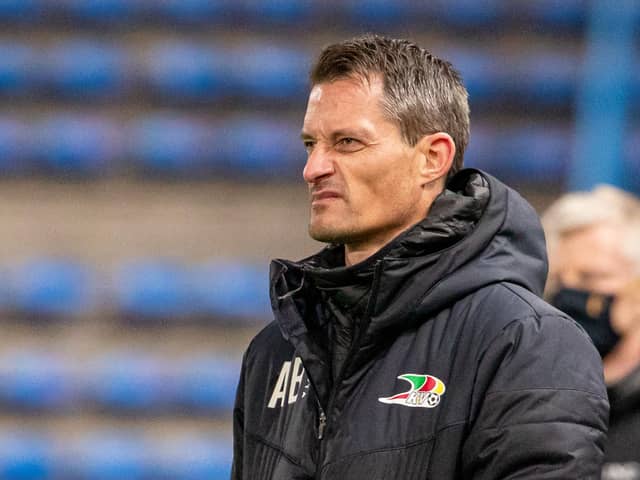 Oostende's head coach Alexander Blessin is United's top managerial target, despite his ineligibility for a work permit  (Photo by KURT DESPLENTER/BELGA MAG/AFP via Getty Images)